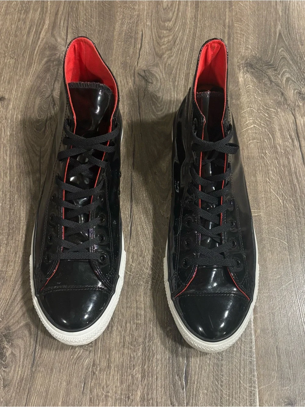 Converse All Star Chuck Taylor High Black Patent Leather Mens Size 13 Sneakers